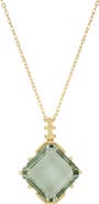 Bony Levy 14K Gold Color Green Amethyst Pendant Necklace