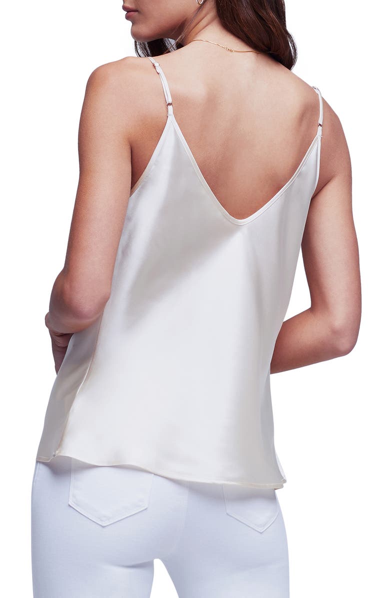 L'AGENCE Lexi Silk Camisole, Alternate, color, Pearl
