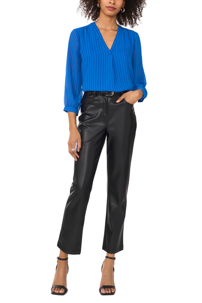 Tonal Stripe Popover Top, Alternate, color, ROYAL AZURE