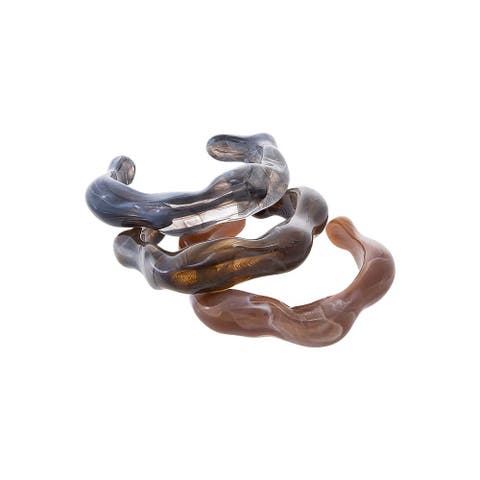 Smoky Wave Resin Bangle Set