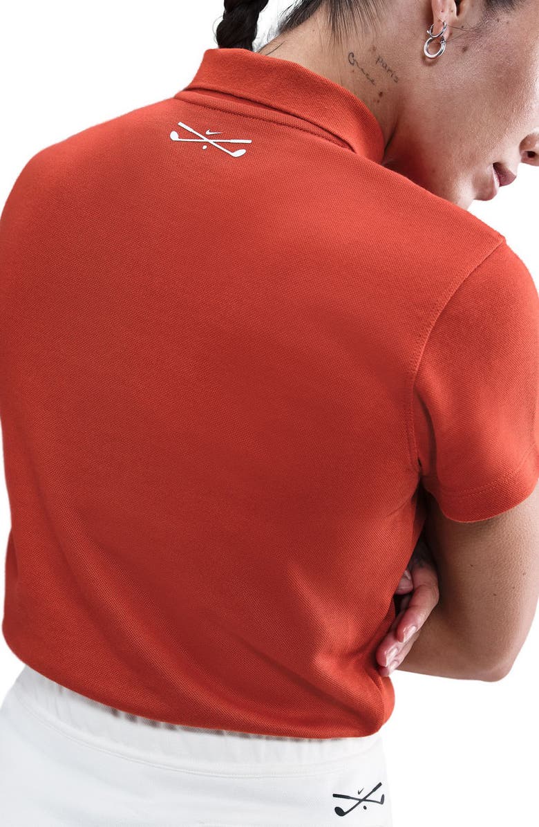 Nike Crop Cotton Blend Golf Polo, Alternate, color, Dragon Red/ Sail