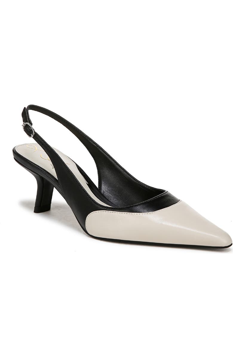 Sam Edelman Bayley Pointed Toe Slingback Pump, Main, color, Modern Ivory/Black