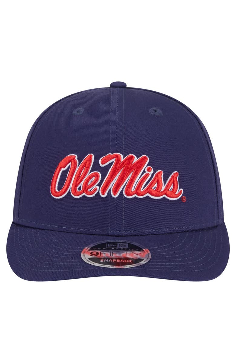 New Era Men's New Era Navy Ole Miss Rebels Low Profile 9FIFTY Snapback Hat, Alternate, color, 