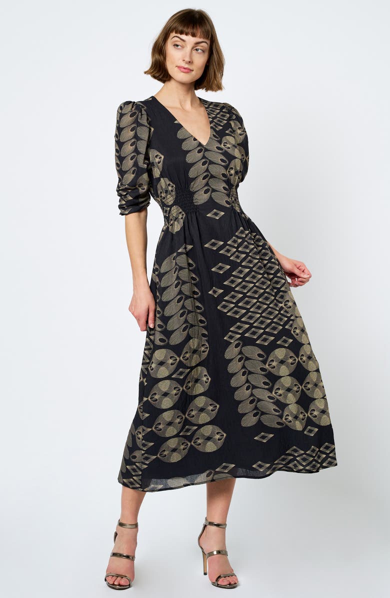 CIEBON Biarritz Abstract Mixed Print Dress, Alternate, color, Black Multi