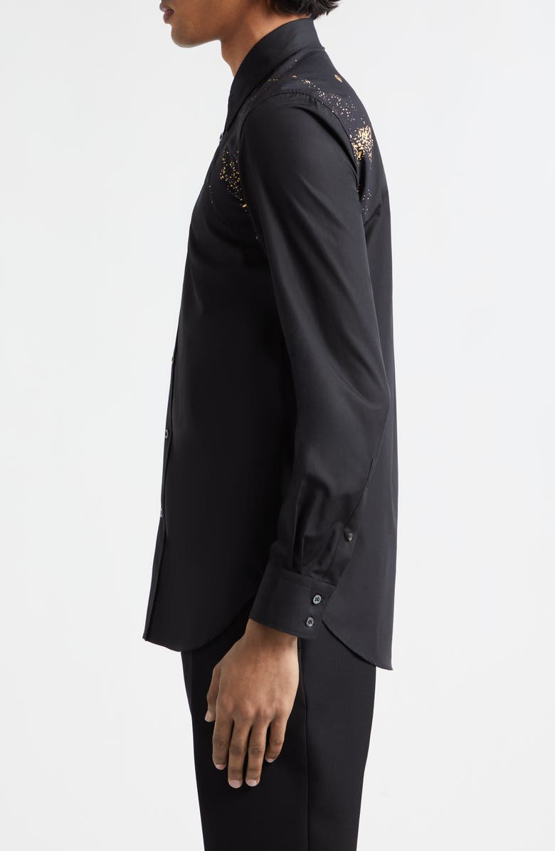 McQueen Harness Fold Print Cotton Poplin Button-Up Shirt, Alternate, color,