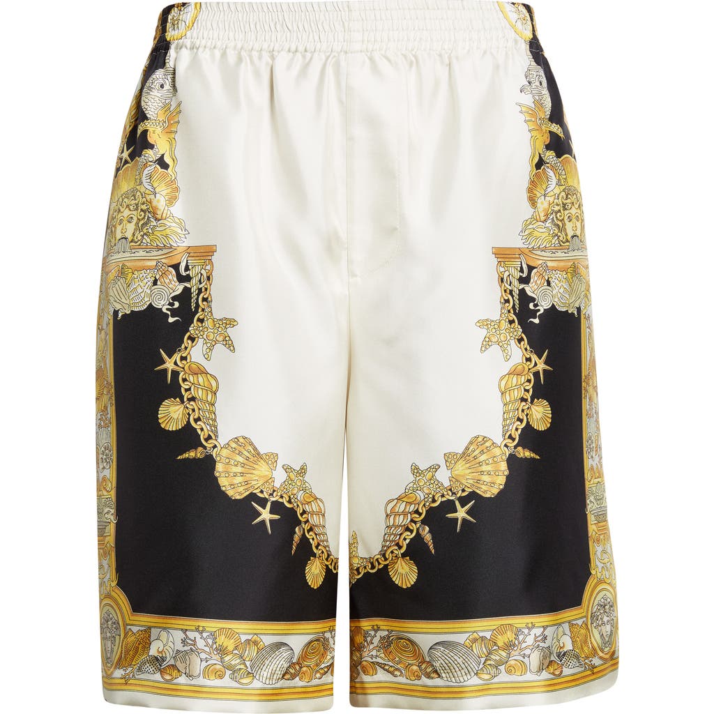Versace Coral Theatre Print Bermuda Shorts In Multi