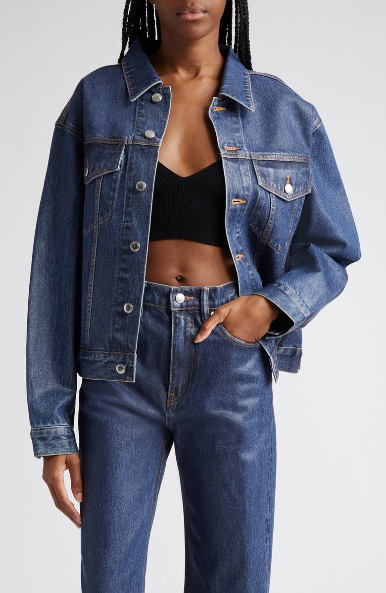 Alexander Wang Coated Denim Trucker Jacket, Main, color,