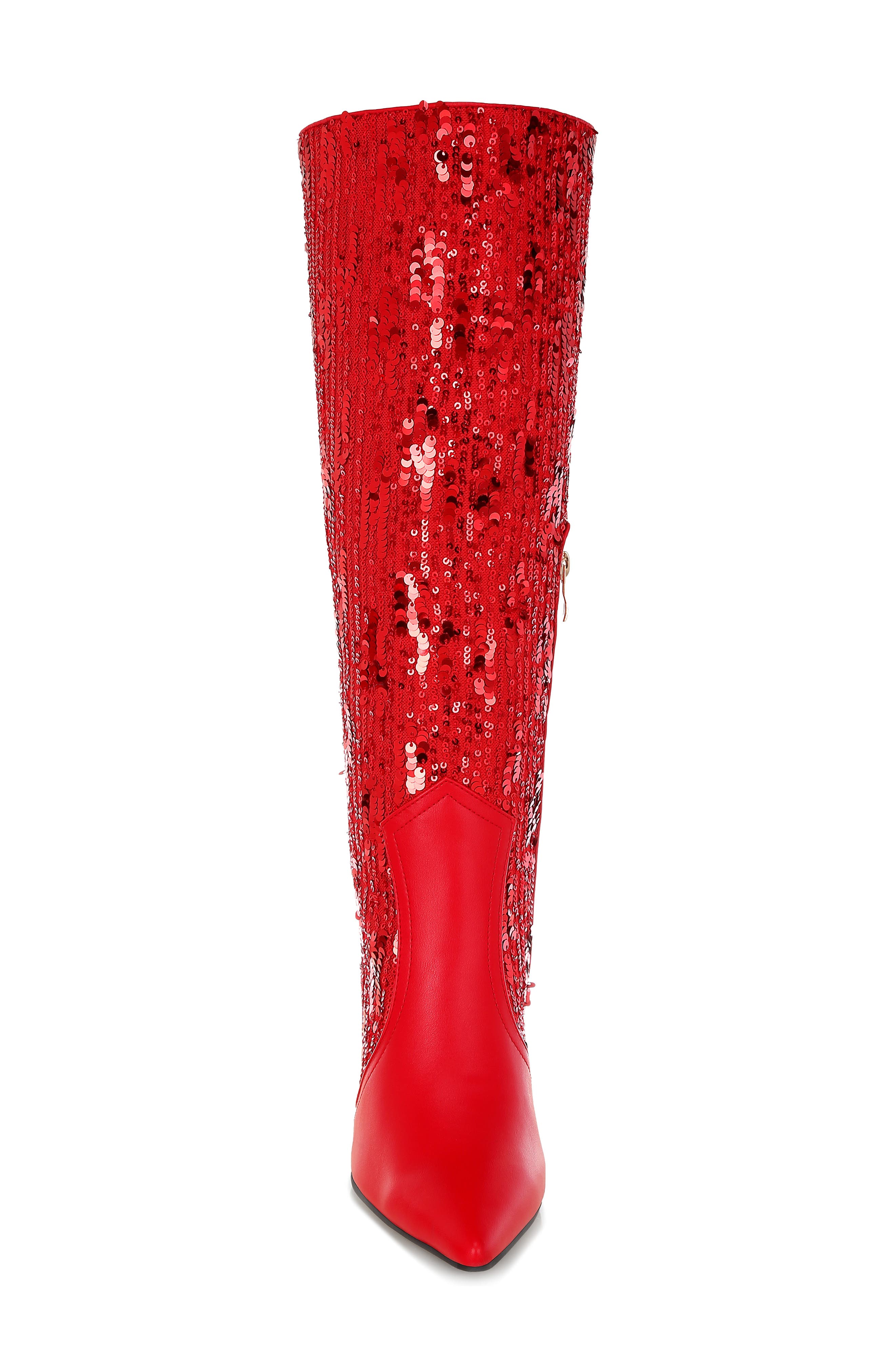 LONDON RAG Sitrah Sequin Boot, Alternate, color, Red