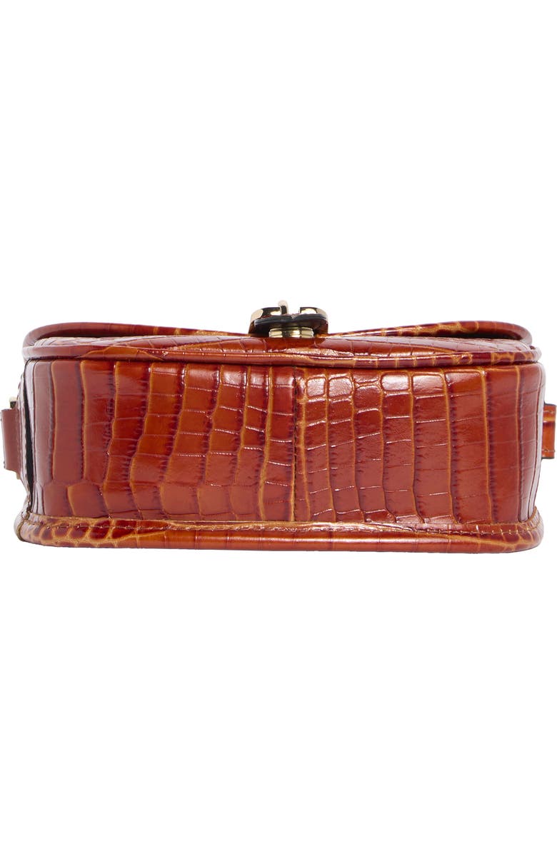 Longchamp 1980 Croc Embossed Small Flap Crossbody Bag, Alternate, color, Natural