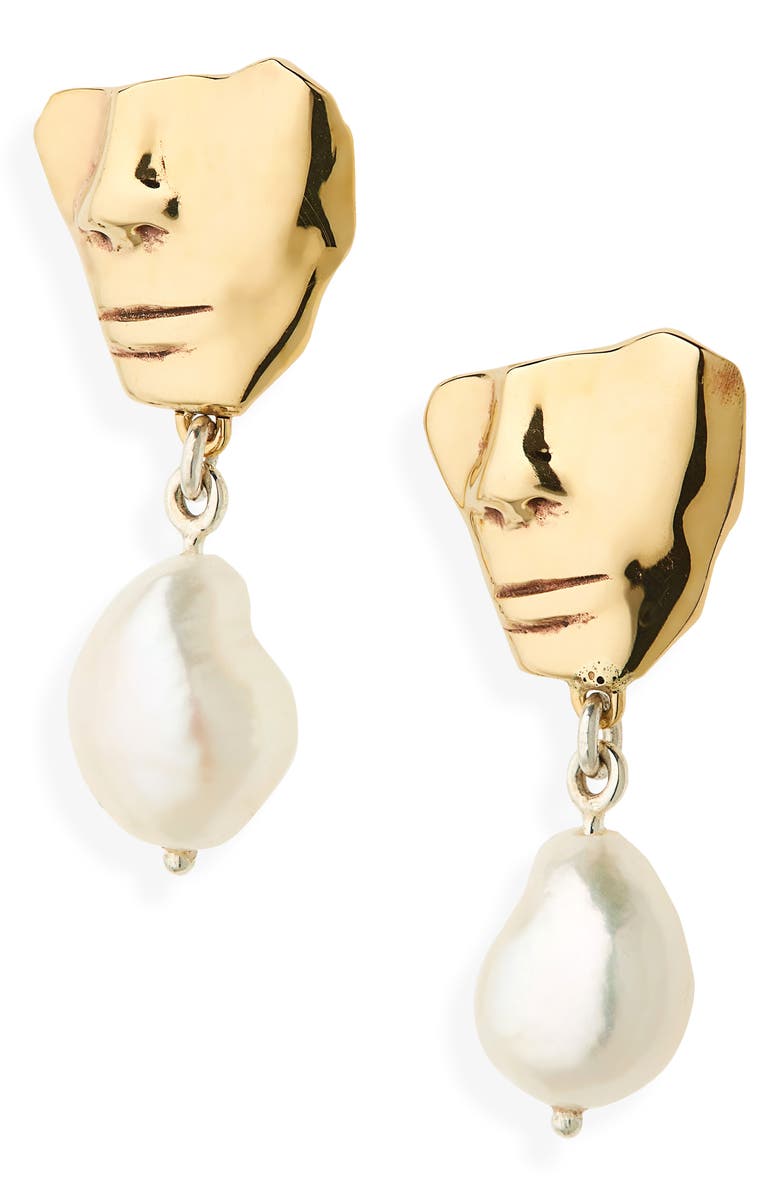 FARIS Portra Pearl Drop Earrings, Main, color, 