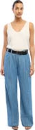 Another Tomorrow Chambray Relaxed Wide Leg Pant