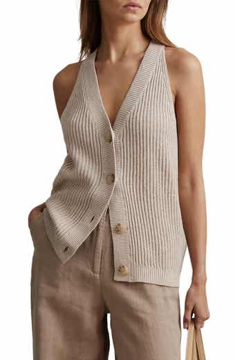 Reiss Sinead Racerback Rib Sweater Vest