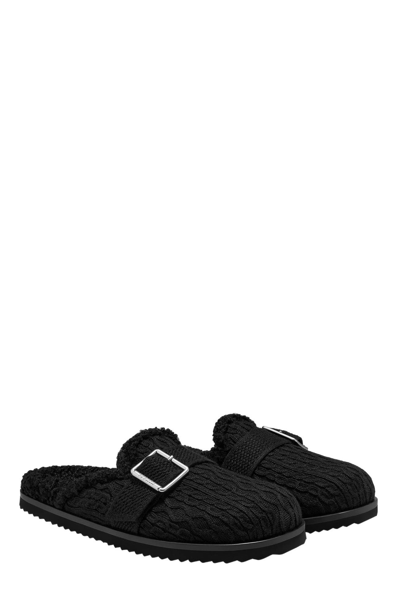 VIVAIA Round-Toe Wool Slippers, Alternate, color, Black