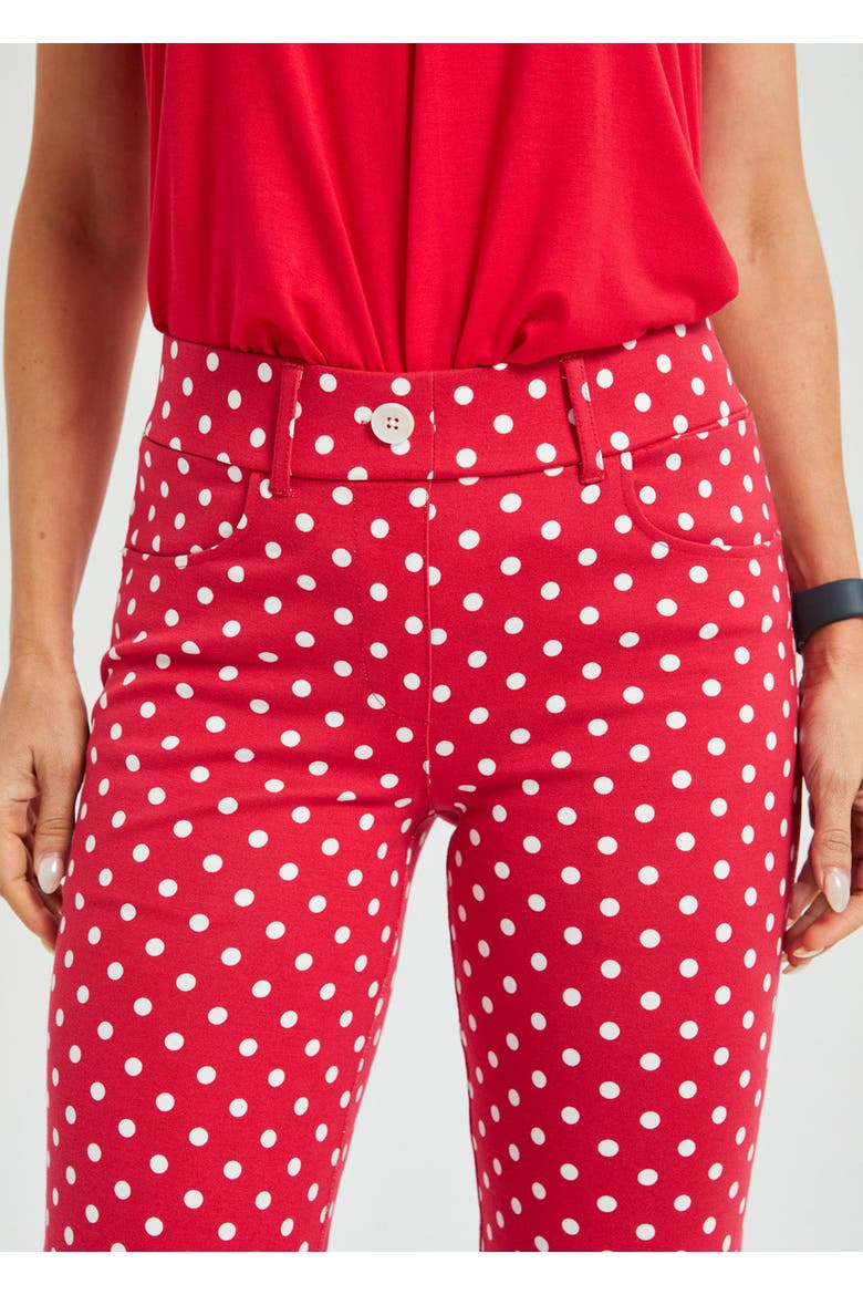 7 Pocket DPYP Dress Pant Yoga Pants Straight Leg, Alternate, color, Red White Dot