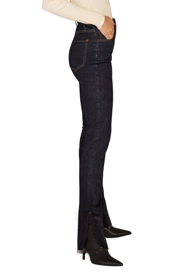 Valentina High Waist Split Hem Raw Stretch Bootcut Jeans, Alternate, color, JASPER