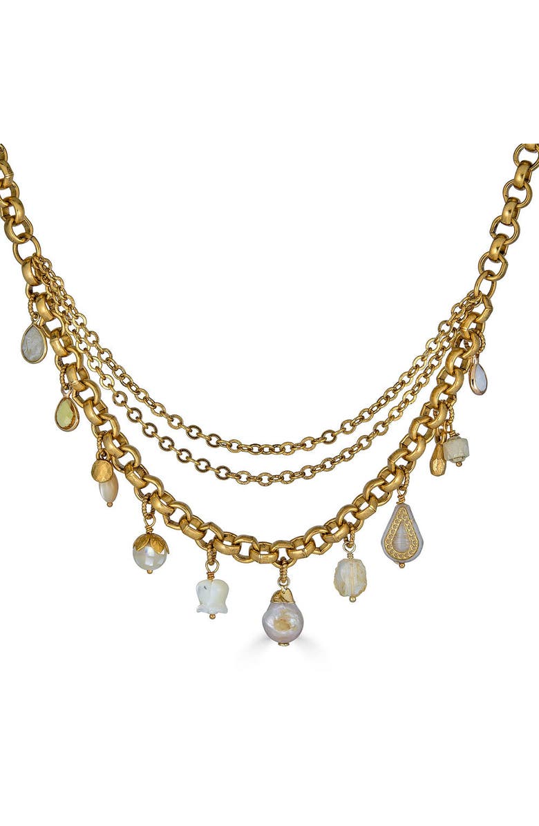 Loni Paul Jewelry Earthtone Charm Necklace, Alternate, color, Gold