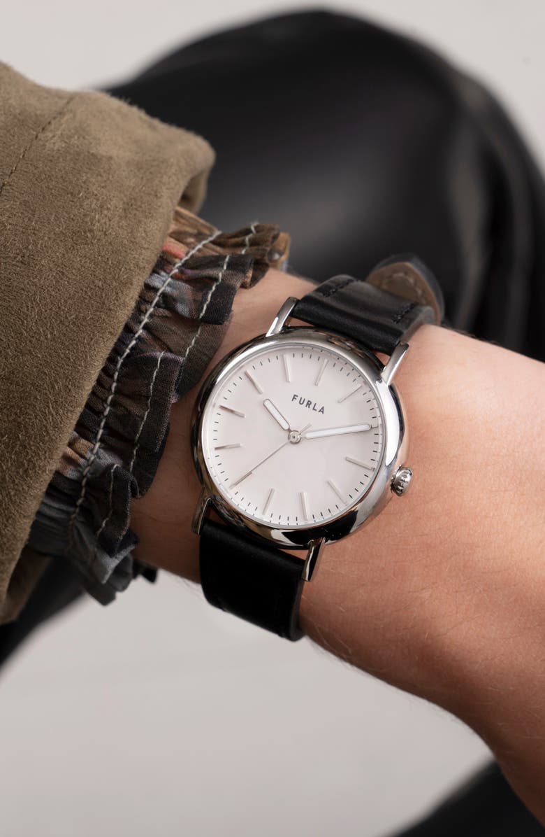 Furla Easy Shape Leather Strap Watch, 32mm, Alternate, color,