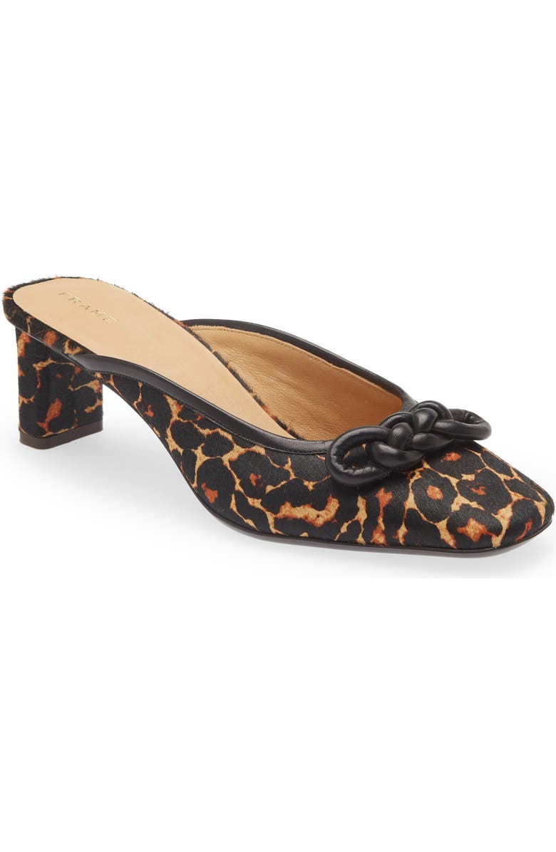 FRAME Le Isla Leopard Print Genuine Calf Hair Mule, Main, color,