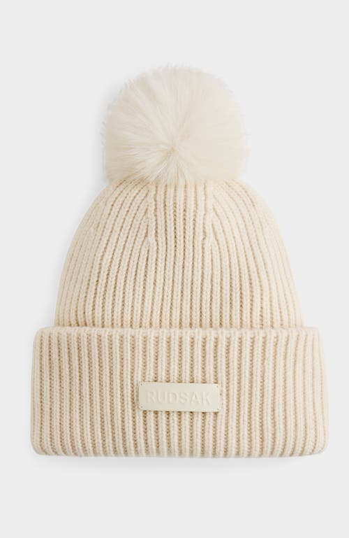 Rudsak Dara Knit Pom Pom Hat In White