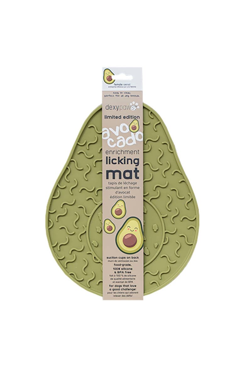 Enrichment Lick Mat, Grooved Dog Feeding Pad, Main, color, Green