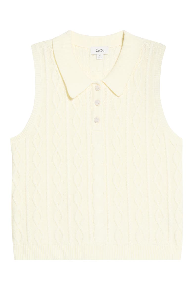 Cable Collar Sweater Vest, Main, color, NEW IVORY