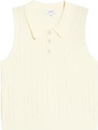 CeCe Cable Collar Sweater Vest