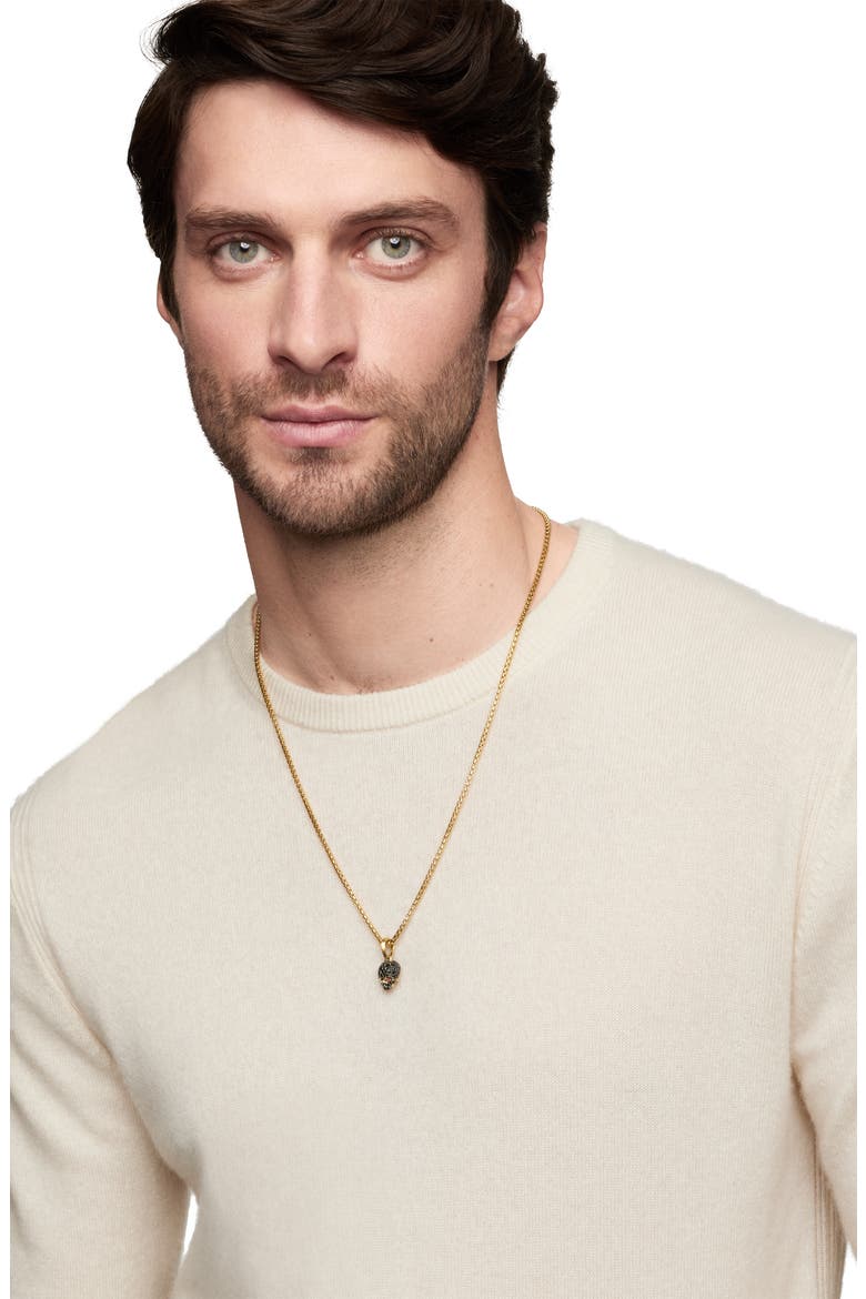 Men's Diamond Pavé Skull Pendant, Alternate, color, BLACK DIAMOND/ RUBY