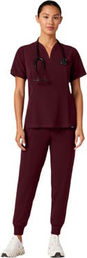 JAANUU Calix Women's 2-Pocket Tailored V-Neck Scrub Top