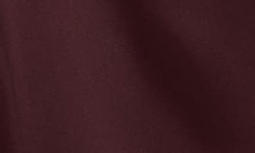 Ramy Brook Catrin Plunge Neck Center Ruched Satin Gown In Burgundy