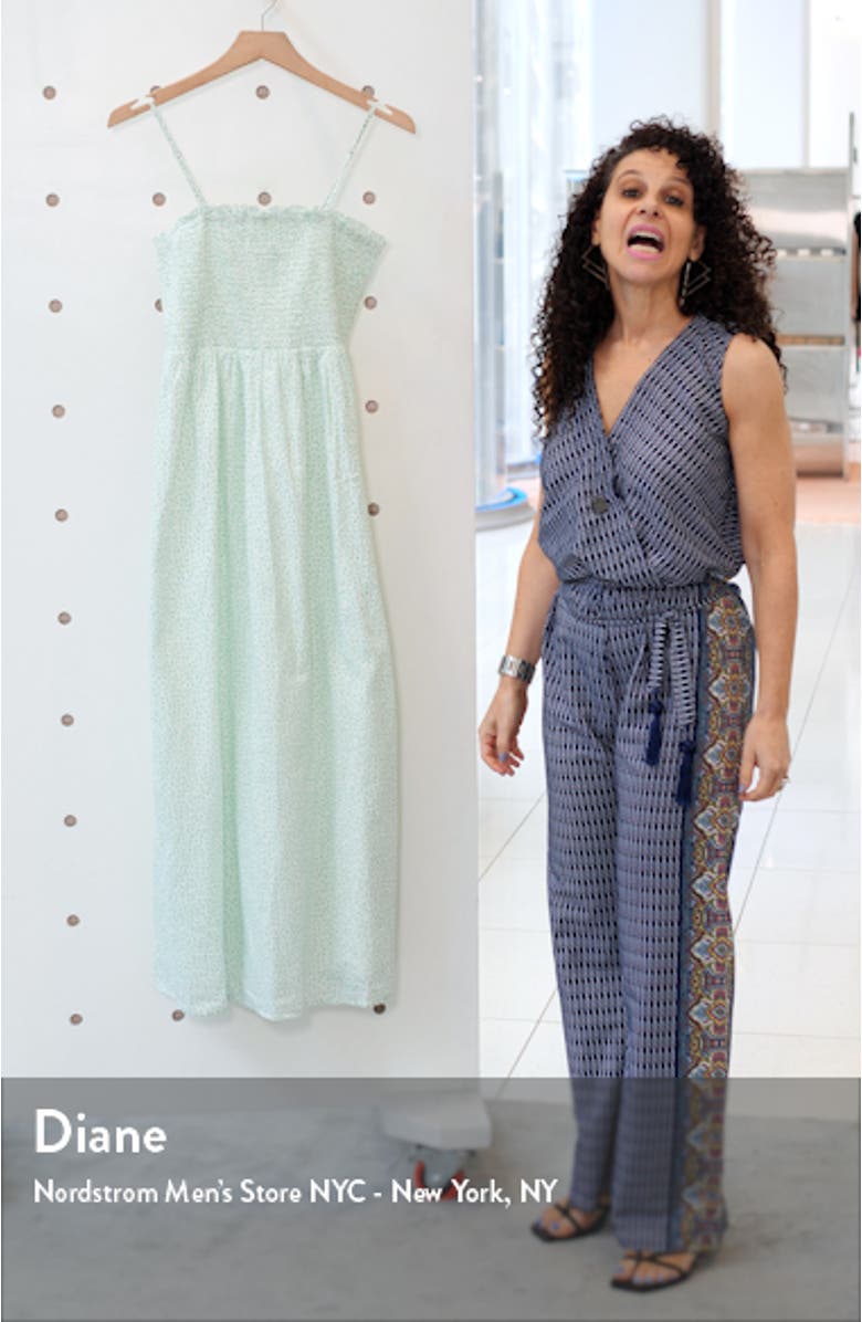 Baha Smocked Floral Midi Sundress, sales video thumbnail