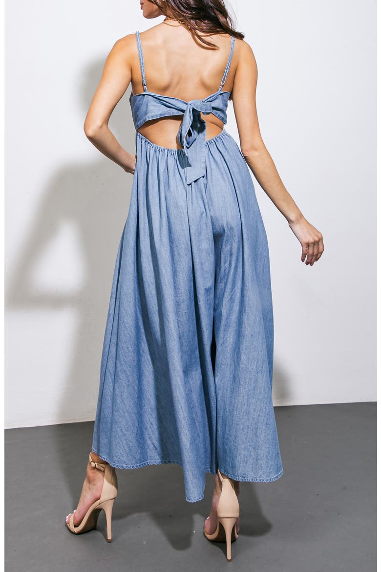 Washed Denim Midi Dress, Alternate, color, LIGHT INDIGO