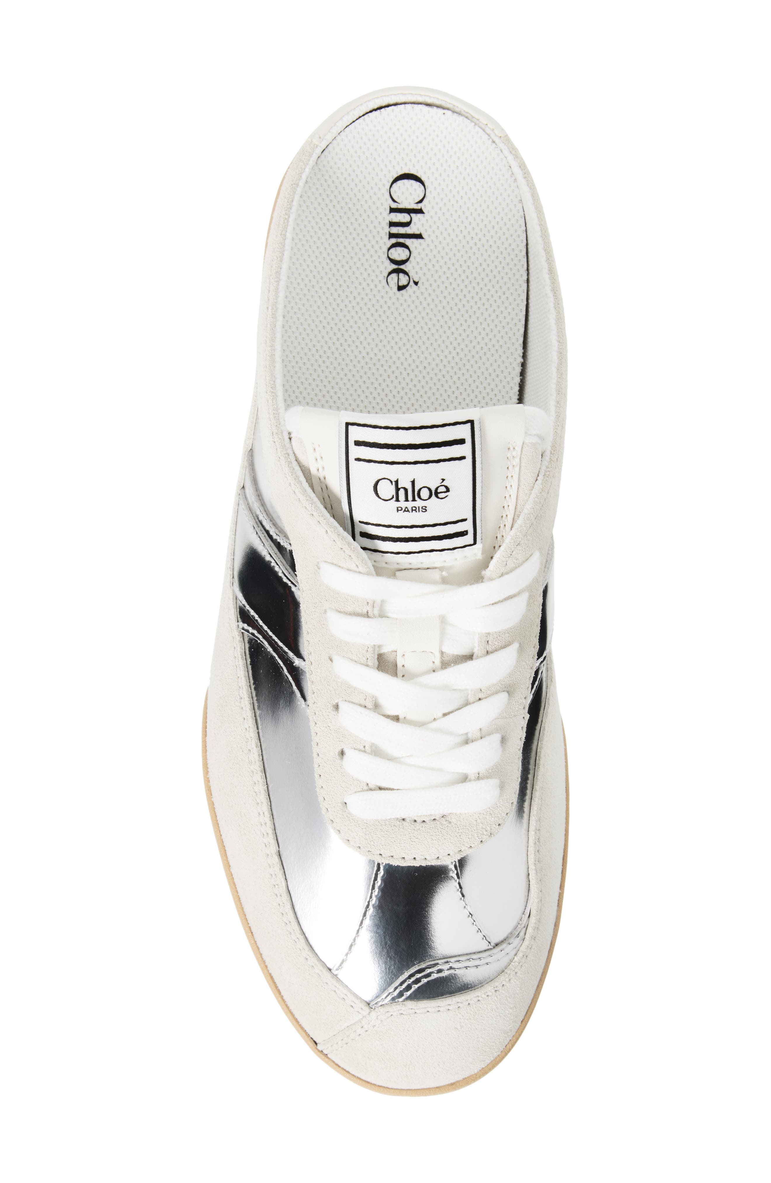 Chloé Kick Mule Sneaker, Alternate, color, Silver