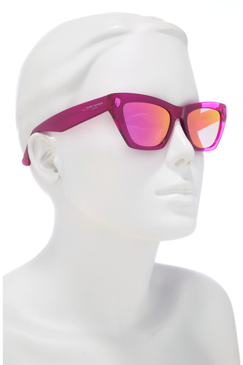 51mm Cat Eye Sunglasses, Alternate, color, FUCHSIA MATTE/ PINK FLASH