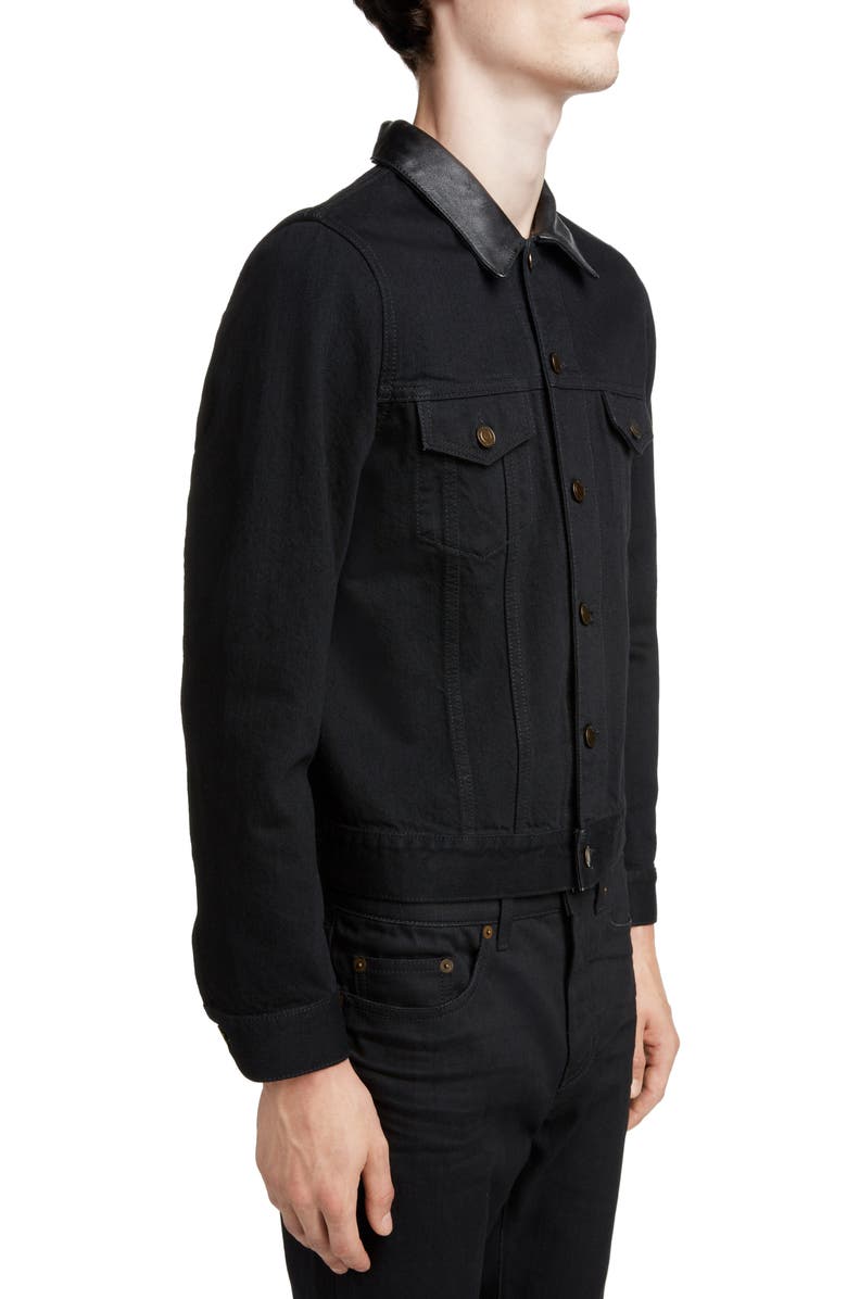 Saint Laurent Fitted Denim Jacket, Alternate, color, 