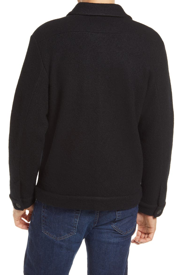 Alvin Boiled Wool Jacket, Alternate, color, BLACK