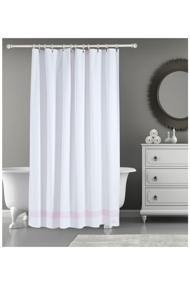 Ottoman Rolls Shower Curtain, Alternate, color, PINK