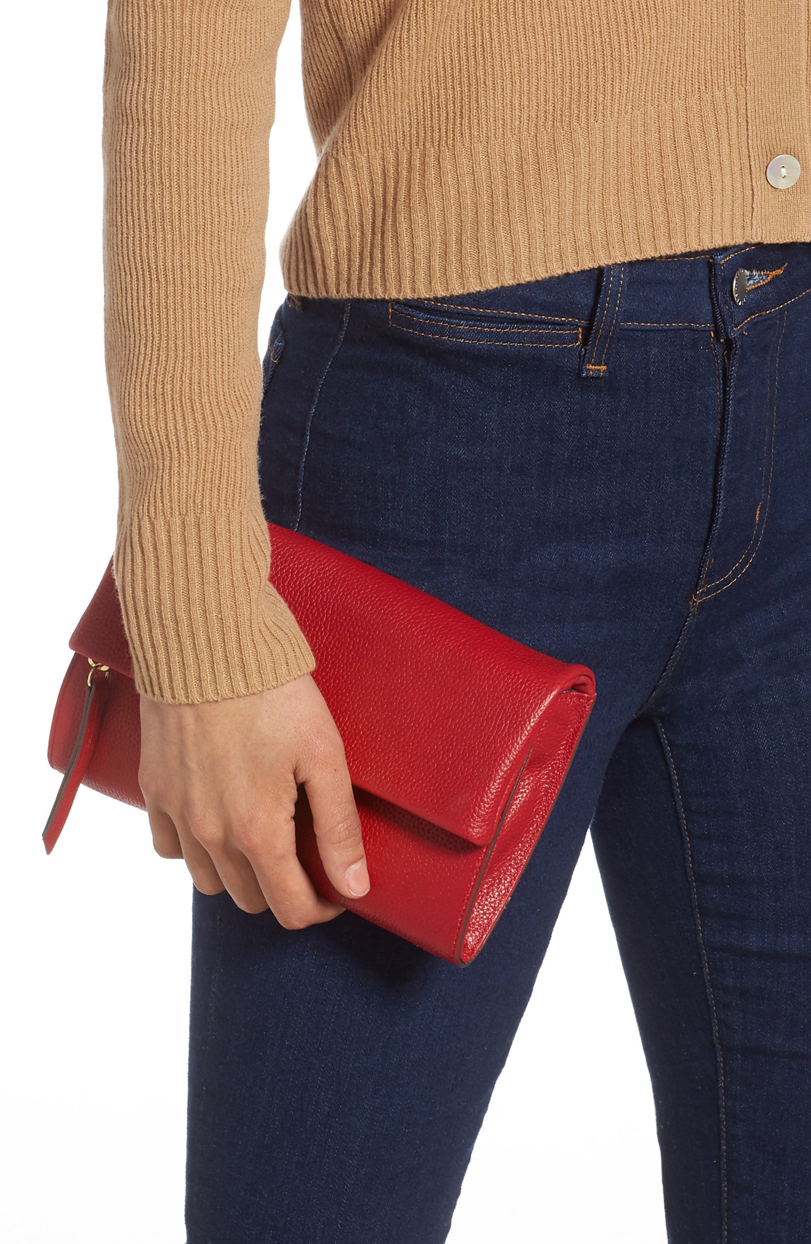 Eleanor Leather Crossbody Bag, Alternate, color, RED SCOOTER