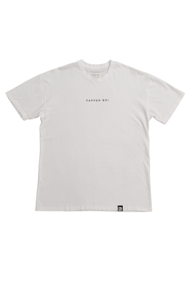 Dapper Boi White Essential Drop Shoulder Tee, Main, color, White