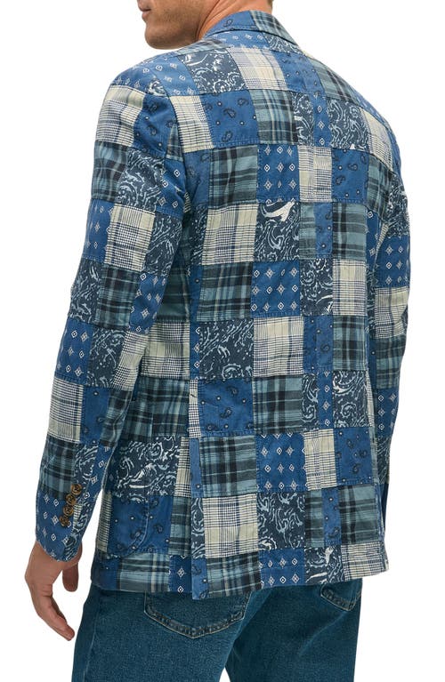 Brooks Brothers Classic Fit Cotton Patchwork Madras Sport Coat In Blue
