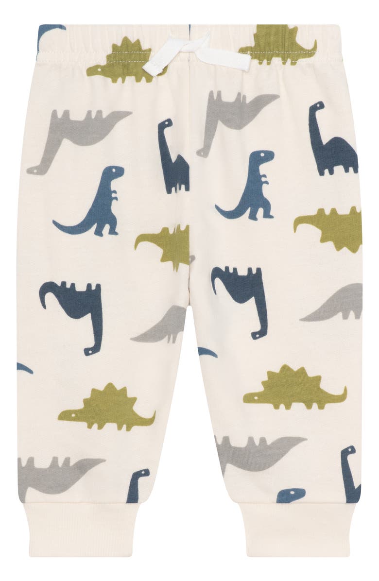 PL Baby by Petit Lem Faux Shearling Sweatshirt, Joggers & Socks Set, Alternate, color, Dino