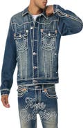 True Religion Jimmy Oversized Rope Stitch Denim Jacket