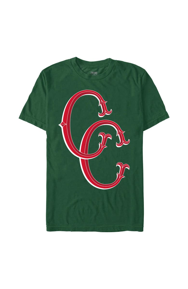 Crooks & Castles Men's Crooks & Castles Red Initials Logo  Graphic T-Shirt, Main, color, Dark Green