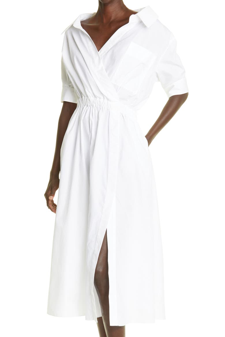 Lydia Stretch Poplin Shirtdress, Alternate, color, OPTIC WHITE