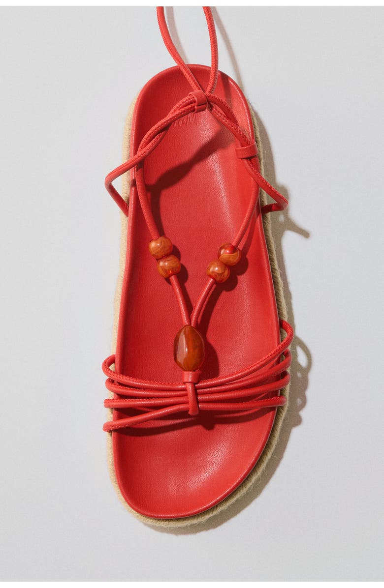 H&M Strappy Espadrilles, Alternate, color, Red