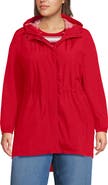 Lands' End Plus Size Print Waterproof Hooded Packable Raincoat