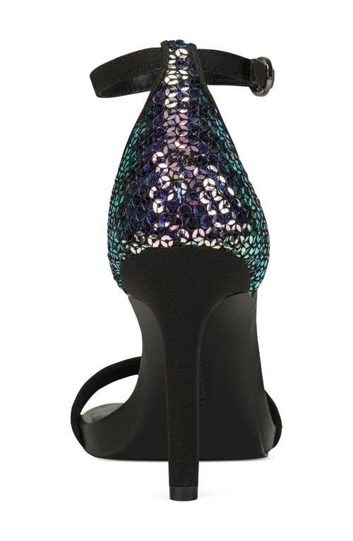 Karl Lagerfeld Paris Kenz Sequin Ankle Strap Sandal In Black