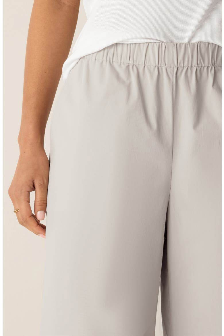 Wide Leg Stretch Organic Cotton Ankle Pants, Alternate, color, CHALK