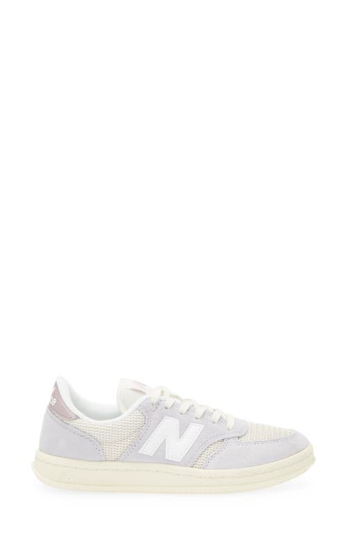 New Balance T Leather Sneakers In Pearl Grey/linen