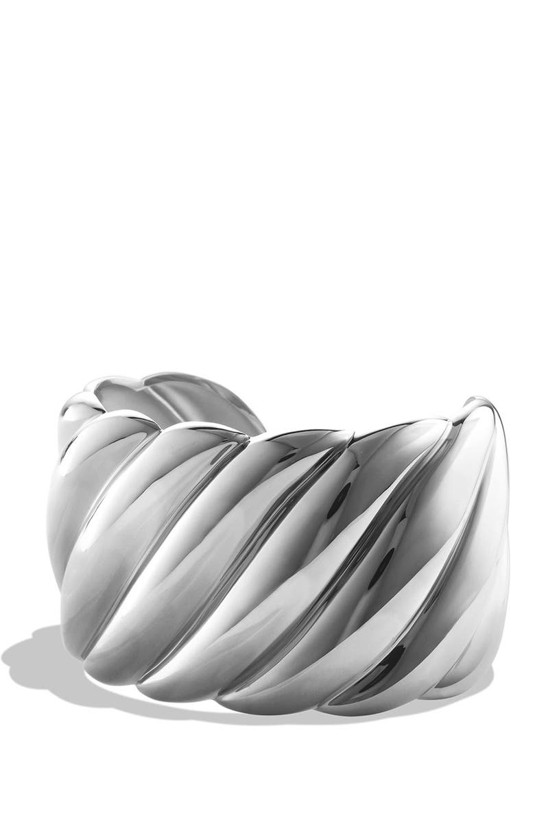 David Yurman 'Sculpted Cable' Wide Cuff, Main, color, 