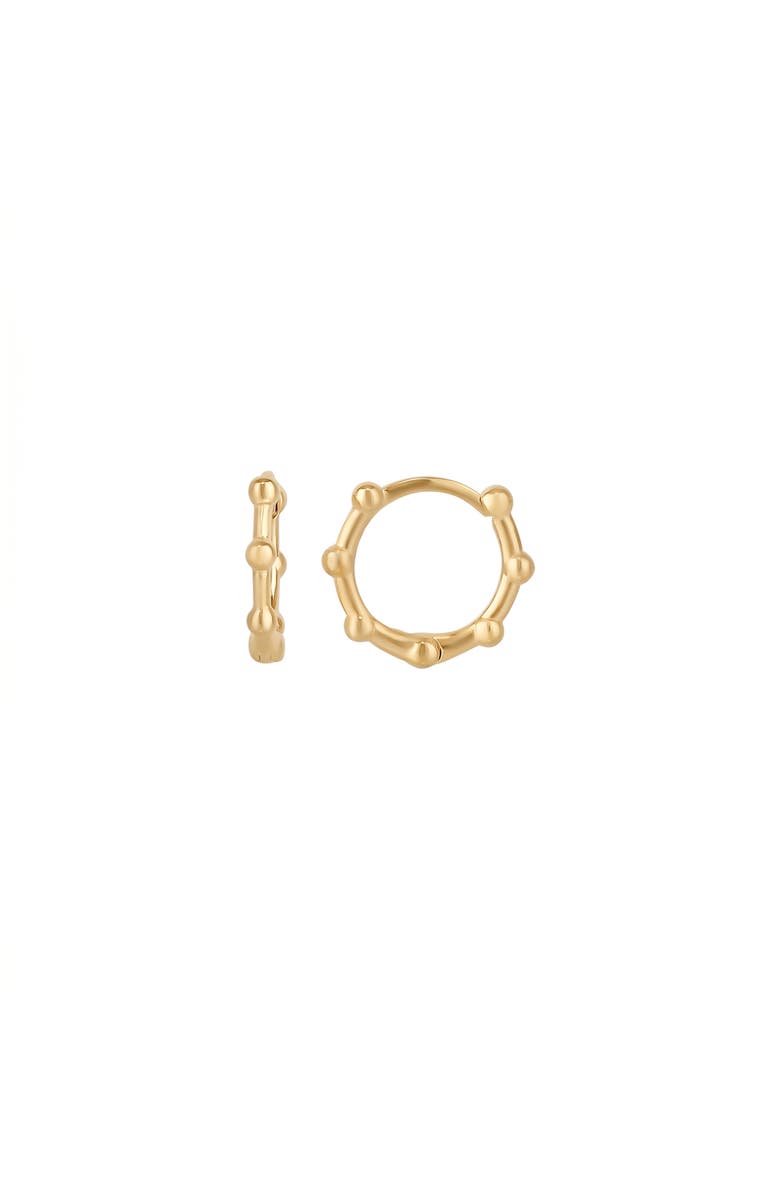 Spero London Seven Bead Sterling Silver Hoop Earrings, Main, color, Gold
